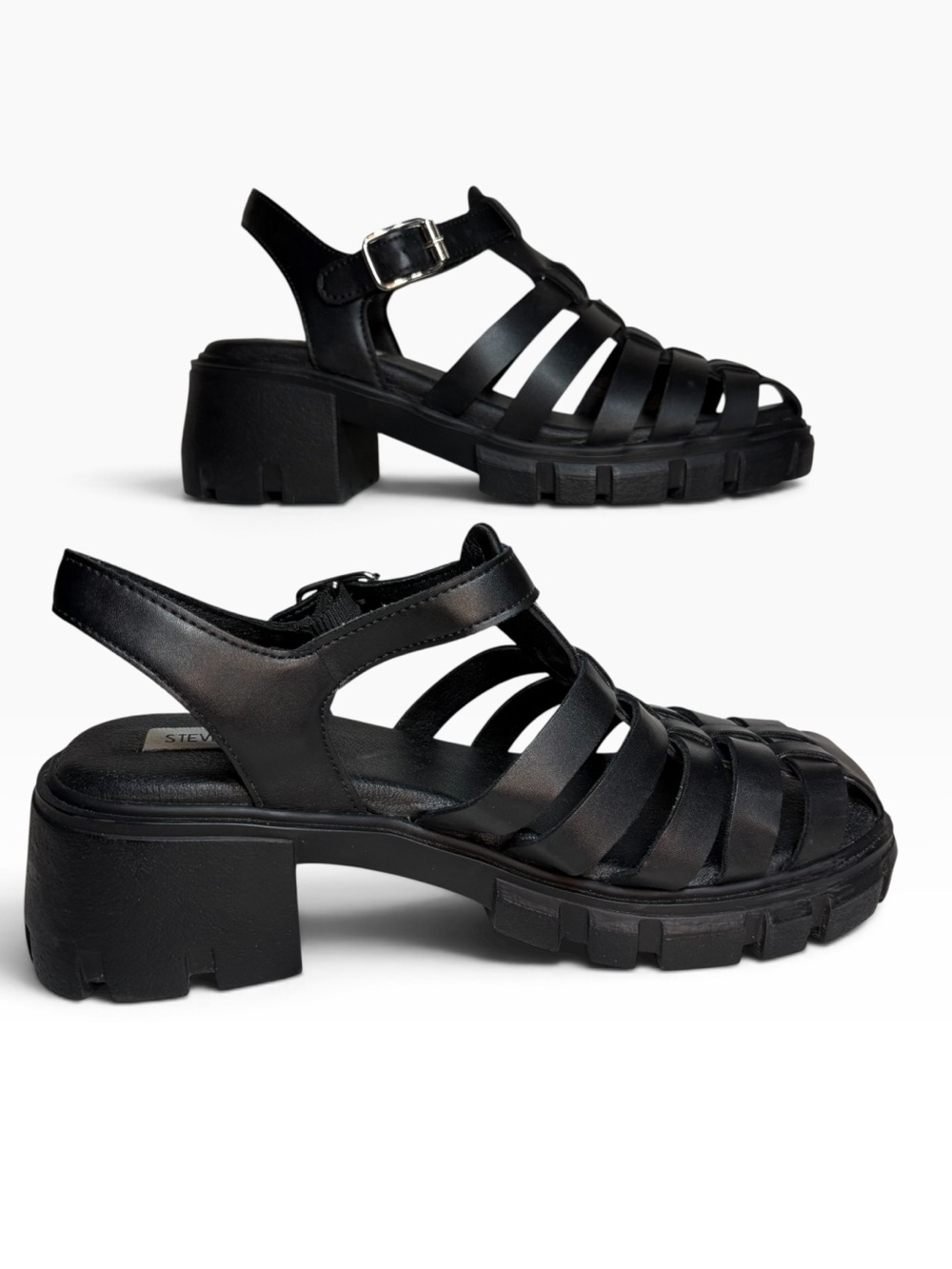 Steve Madden Kayto Fisherman Chunky Heel Sandals - Picture 2 of 9